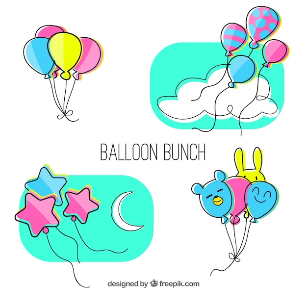 Free Vector colorful balloon set 