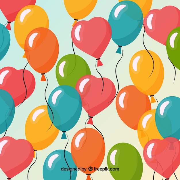 Free vector colorful balloons background to celebrate