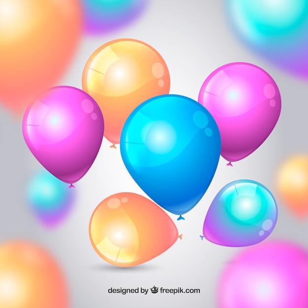 Free vector colorful balloons background in realistic style