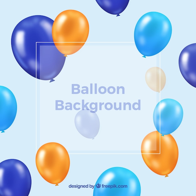 Colorful balloons background in realistic style