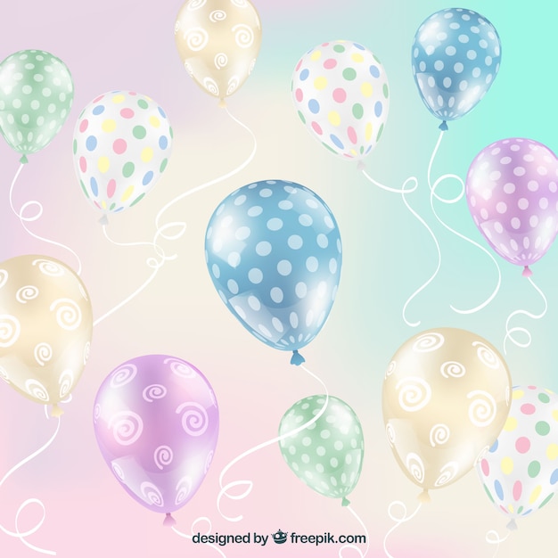 Colorful balloons background in realistic style