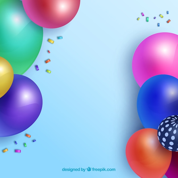 Colorful balloons background in realistic style