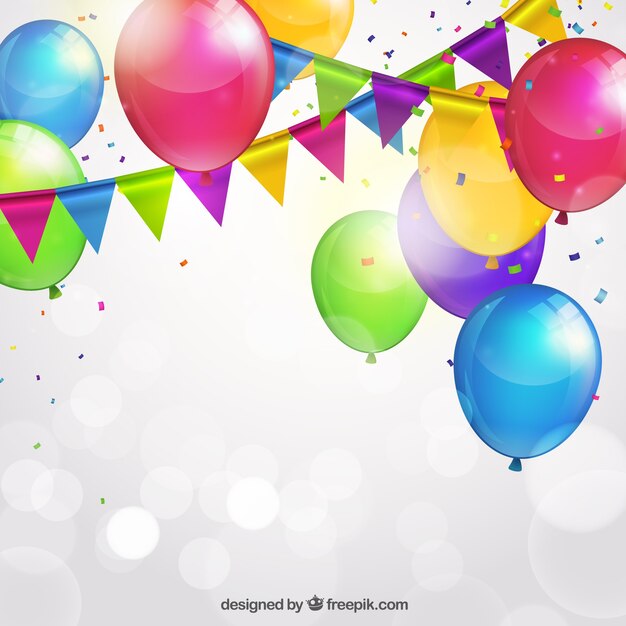 Colorful balloons background in realistic style