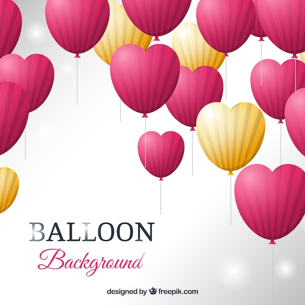 Colorful balloons background with heart shape