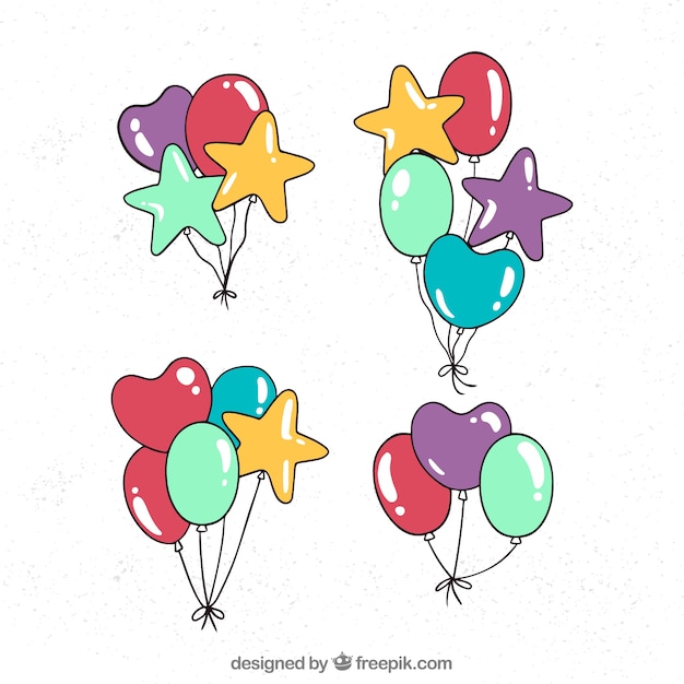 Free Vector colorful balloons bunch collection in 2d style