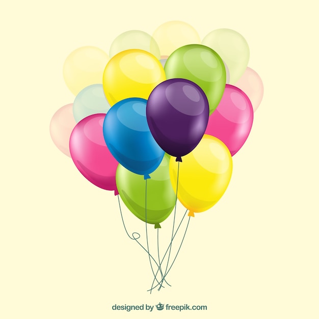 Free vector colorful balloons bunch collection in realistic style