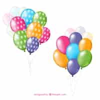 Free vector colorful balloons bunch collection in realistic style