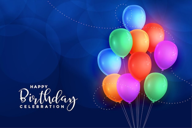 Free vector colorful balloons happy birthday card