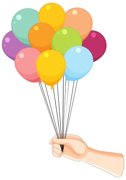 Free Vector colorful balloons held in hand