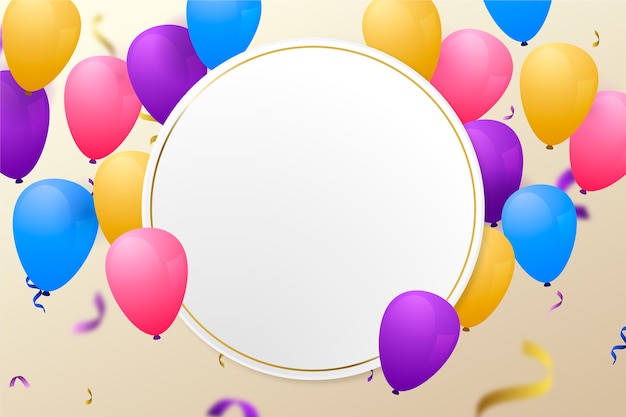 Colorful balloons with blank banner