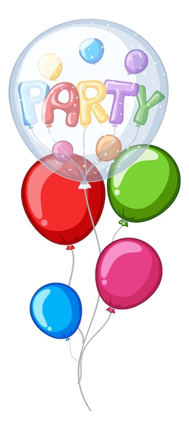 Vettore gratuito palloncini colorati con scritta party