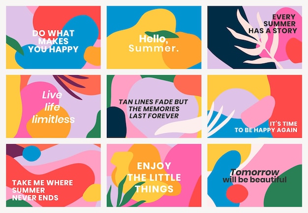 Free vector colorful banner template vector with motivational quote set