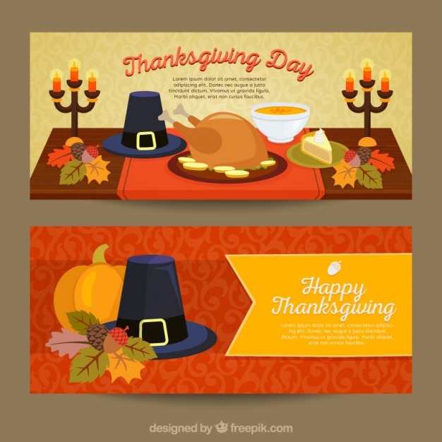 Colorful banners to celebrate thanksgiving