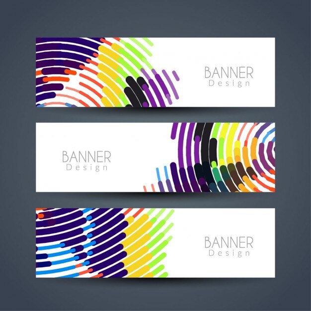 Free Vector colorful banners, circular shapes