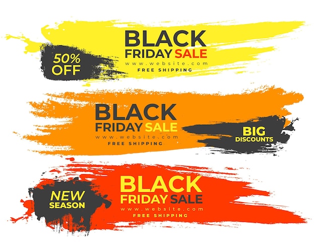 Colorful banners splash for Black Friday