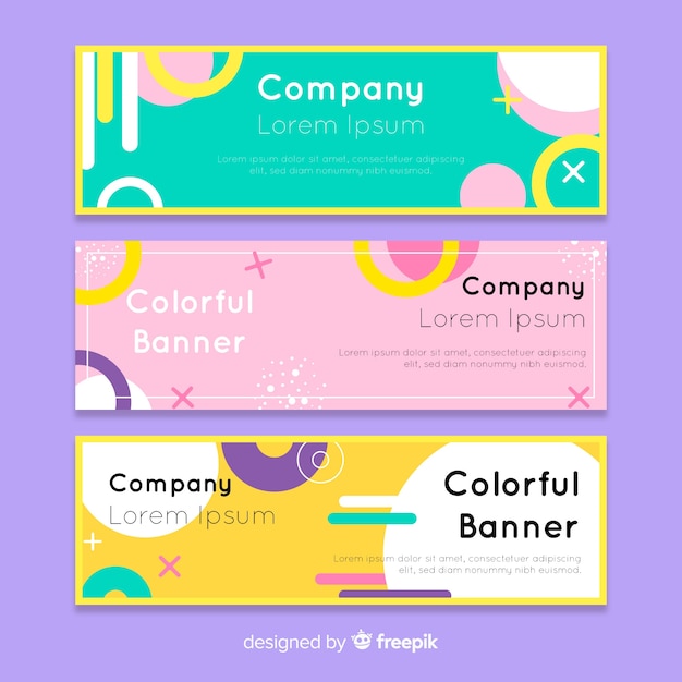 Free vector colorful banners with abstract design