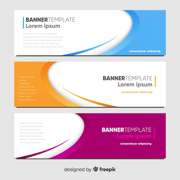 Colorful banners with abstract shapes