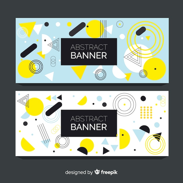 Colorful banners with geometric design