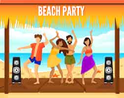 Free vector colorful beach party template