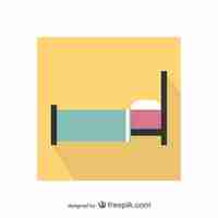 Free vector colorful bed icon