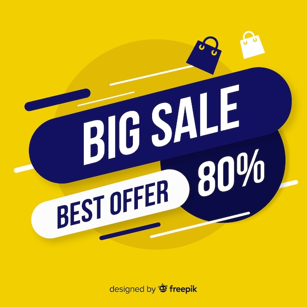 Free vector colorful big sale composition with flat design