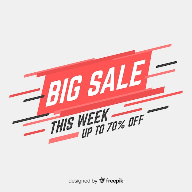 Colorful big sale composition with flat design