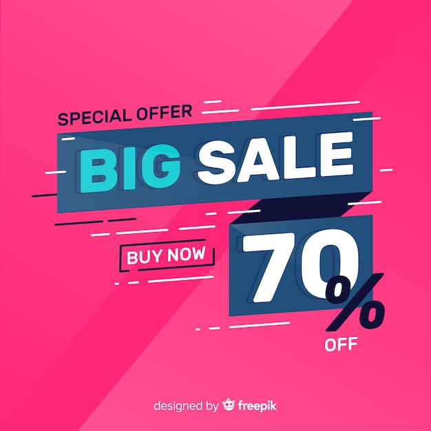 Free vector colorful big sale composition with flat design