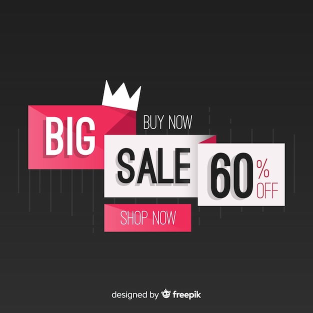 Colorful big sale composition with flat design