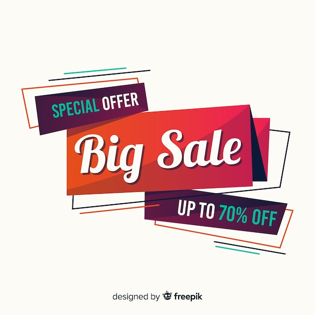 Free vector colorful big sale composition with flat design