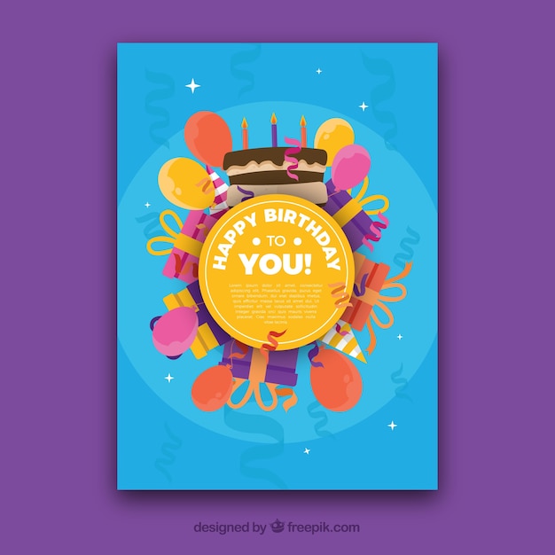 Free vector colorful birthday card template