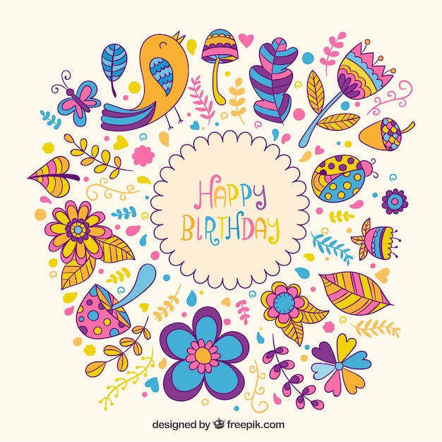 Free vector colorful birthday card