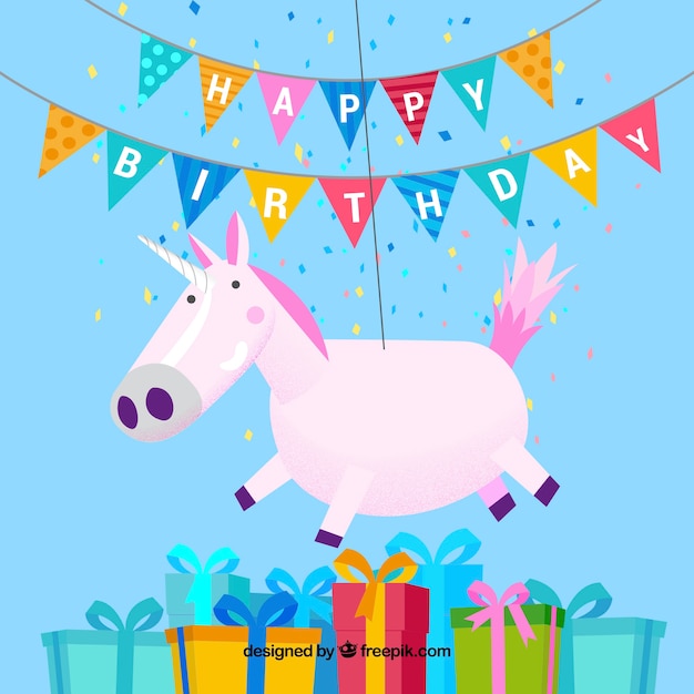 Free vector colorful birthday composition with lovely style