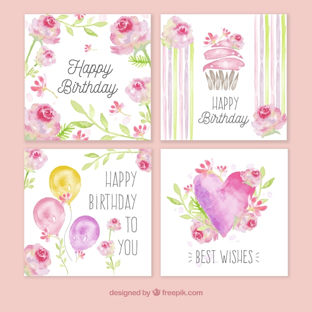 Free vector colorful birthday composition with lovely style