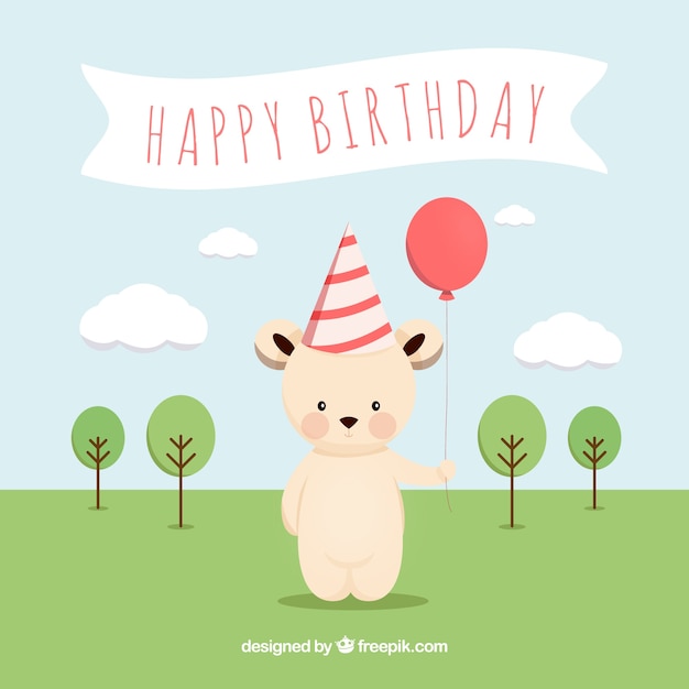 Free vector colorful birthday composition with lovely style