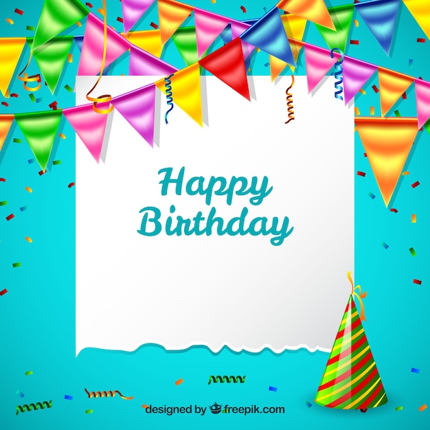 Colorful birthday decoration background