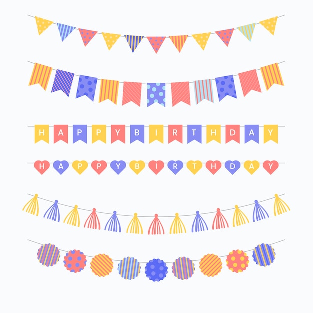 Free vector colorful birthday decoration