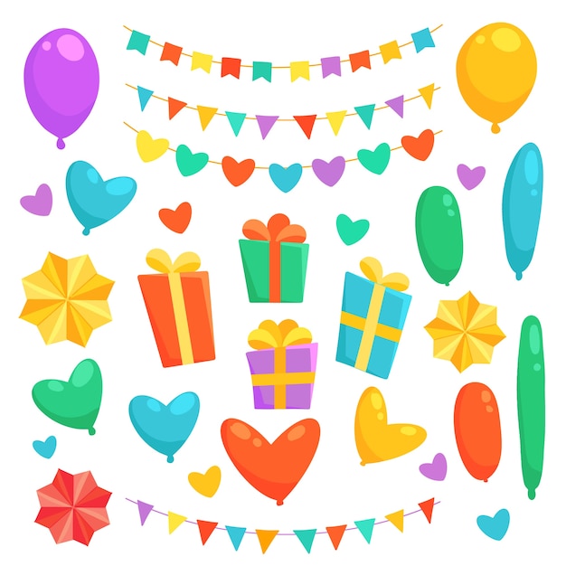 Free vector colorful birthday decoration