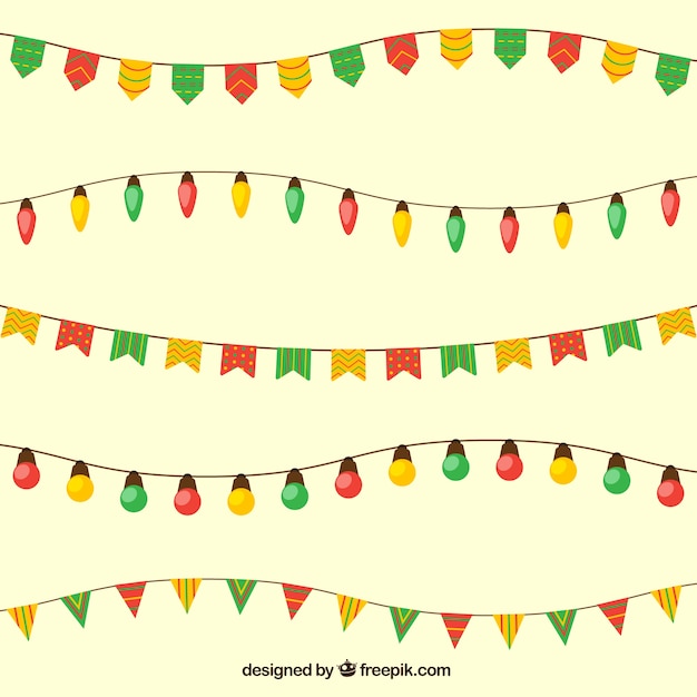 Colorful birthday garlands