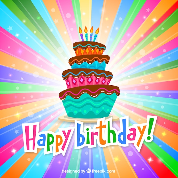 Free vector colorful birthday greeting card