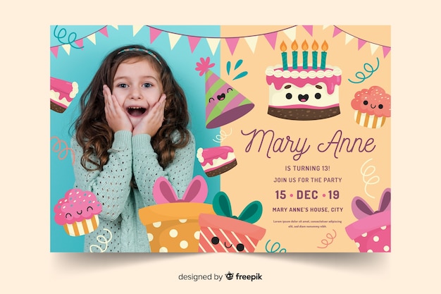 Colorful birthday invitation template