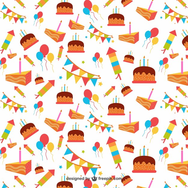 Free Vector colorful birthday pattern