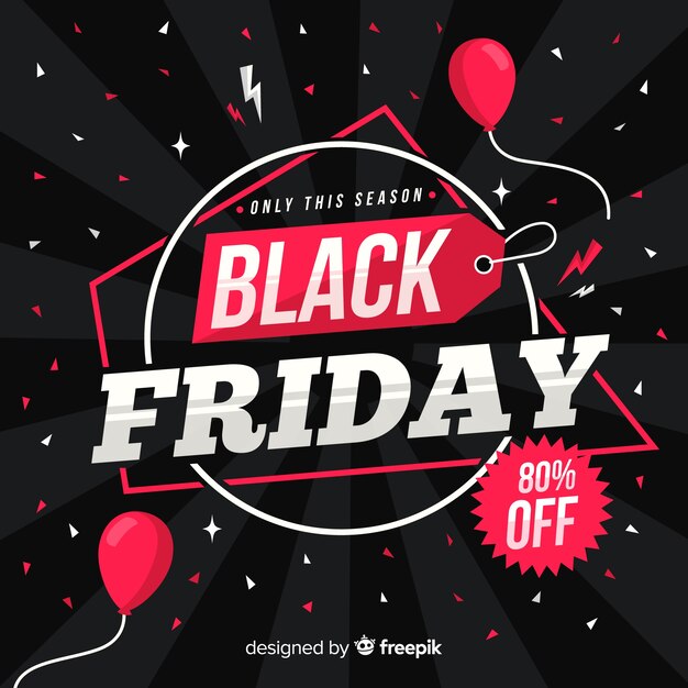 Colorful black friday in flat design