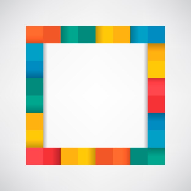 Colorful blocks on blank white background vector