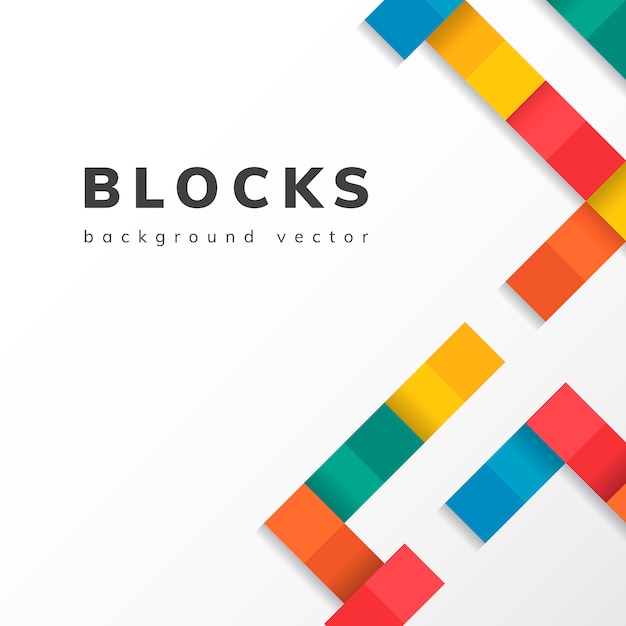 Colorful blocks on blank white background vector