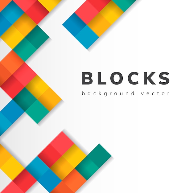 Free vector colorful blocks on blank white background vector