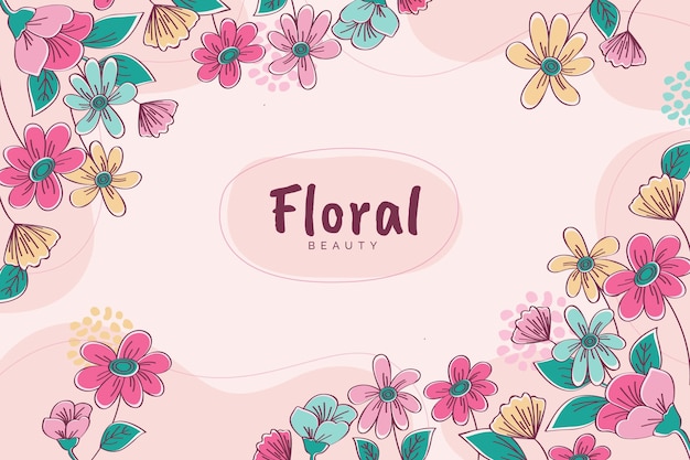 Colorful blooming floral background