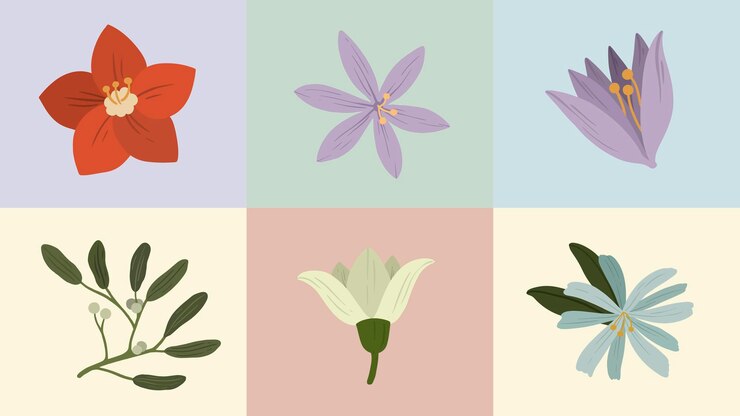Free Vector colorful blooming winter botanicals mobile wallpaper