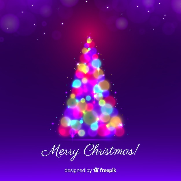 Colorful blurred christmas tree background