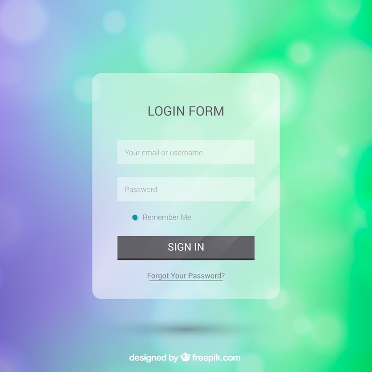 मुफ़्त वेक्टर colorful blurred login form design
