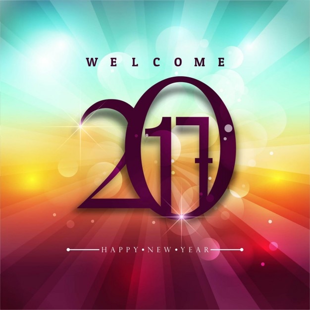 Free vector colorful blurry background with lights for new year